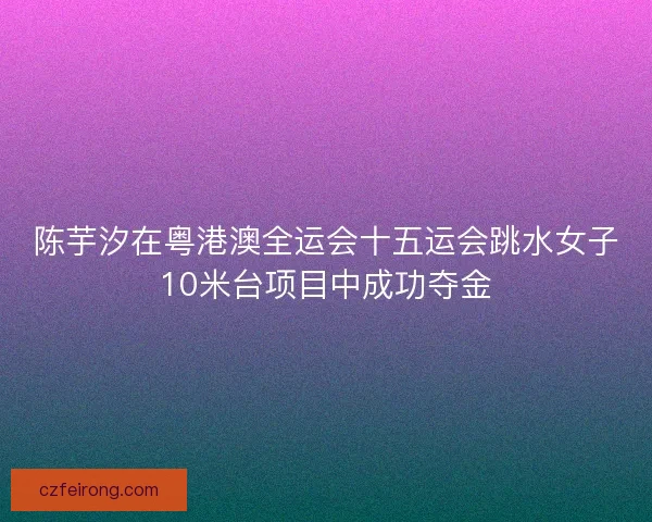陈芋汐在粤港澳全运会十五运会跳水女子10米台项目中成功夺金