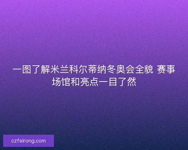 一图了解米兰科尔蒂纳冬奥会全貌 赛事场馆和亮点一目了然