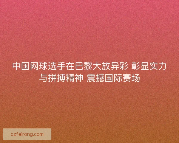中国网球选手在巴黎大放异彩 彰显实力与拼搏精神 震撼国际赛场