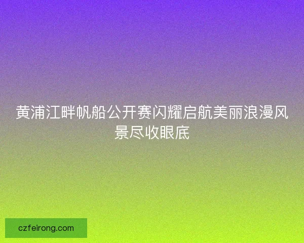 黄浦江畔帆船公开赛闪耀启航美丽浪漫风景尽收眼底 黄浦江畔帆船公开赛闪耀启航美丽浪漫风景尽收眼底