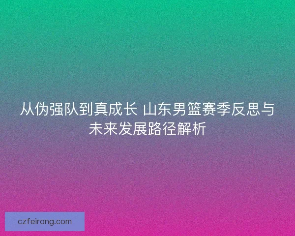 从伪强队到真成长 山东男篮赛季反思与未来发展路径解析