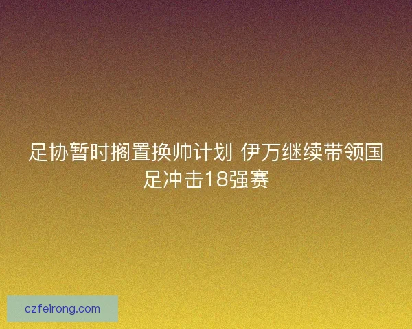 足协暂时搁置换帅计划 伊万继续带领国足冲击18强赛